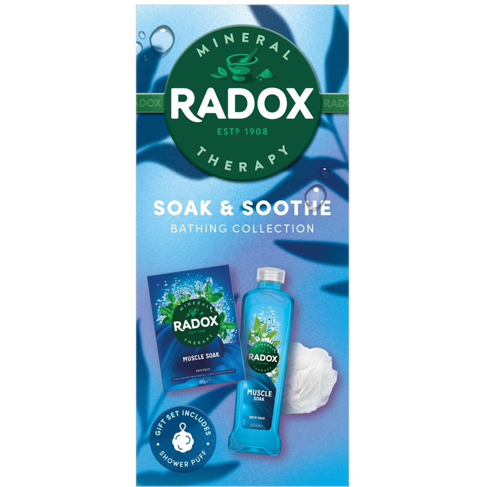 Radox Soak and Soothe Bathing Collection Muscle Soak Gel and Salts Gift Set 4 Pack Image 5