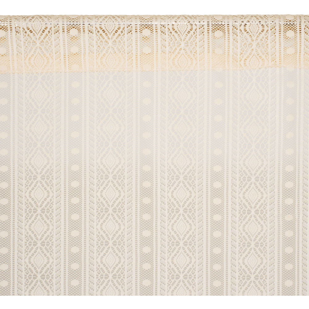 Living and Home Beige Geometric Semi Sheer 2 Panel Curtain 100 x 213cm Image 5