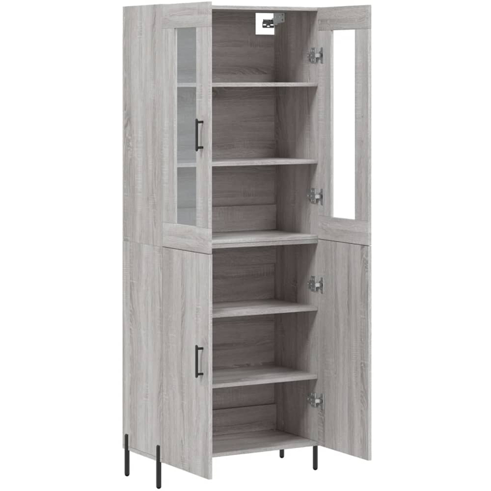 vidaXL 4 Door Grey Sonoma Highboard Image 4