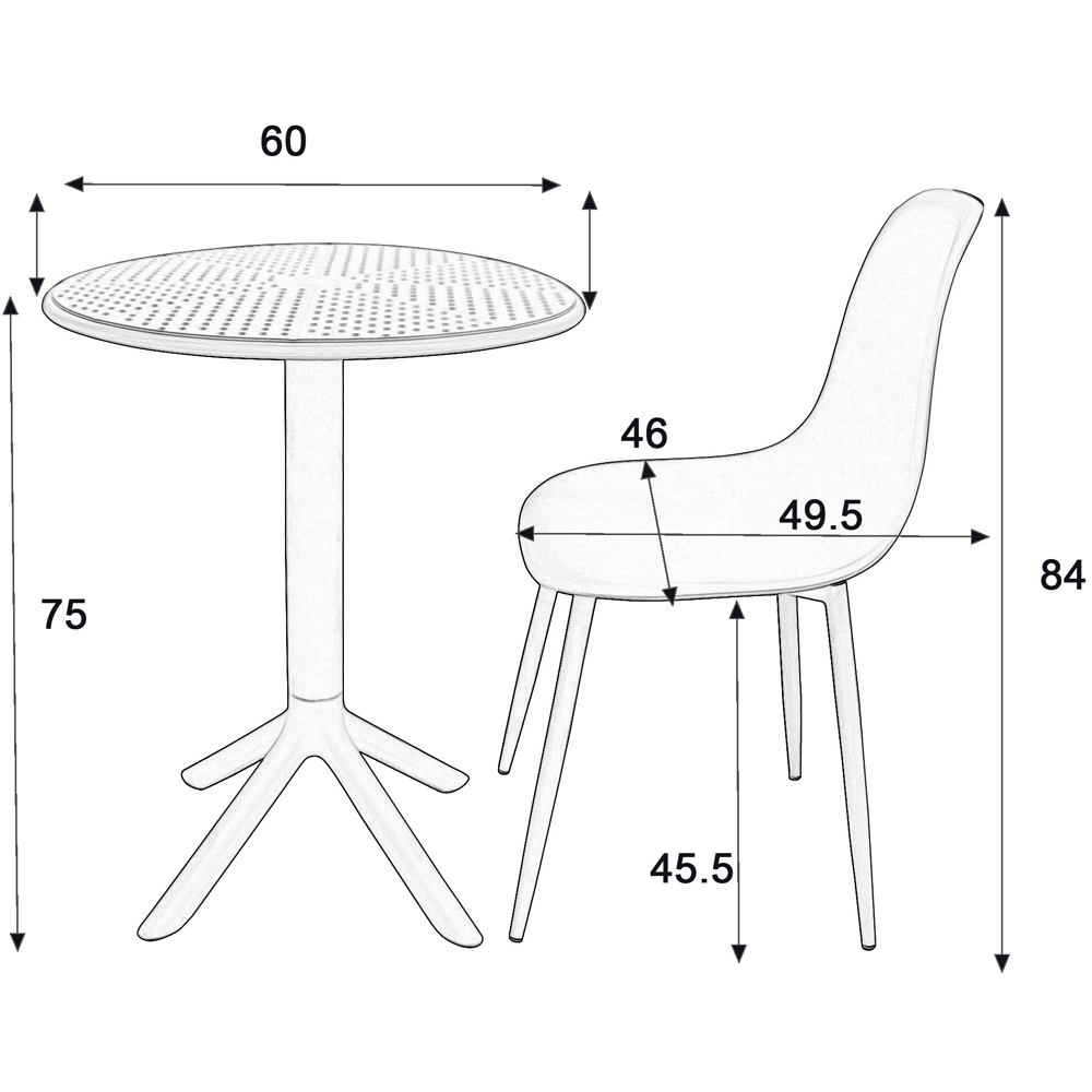 Core Products Rimini Cala 2 Seater Terracotta Bistro Table Set Image 7