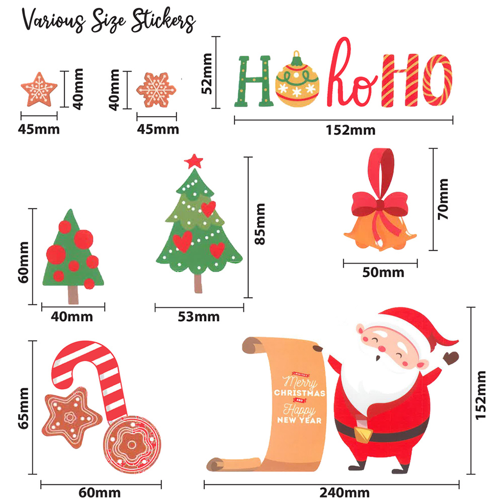 Xmas Haus Christmas-Themed Window Stickers 120 Pack Image 4