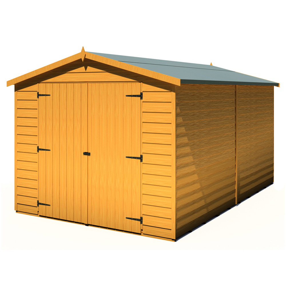 Shire 12 x 8ft Double Door Overlap Apex Wooden Shed Image 1