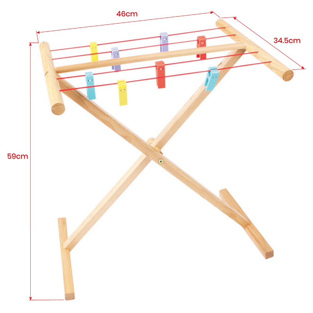 Bigjigs Toys Wooden Clothes Airer 46 x 59 x 34.5cm Image 5