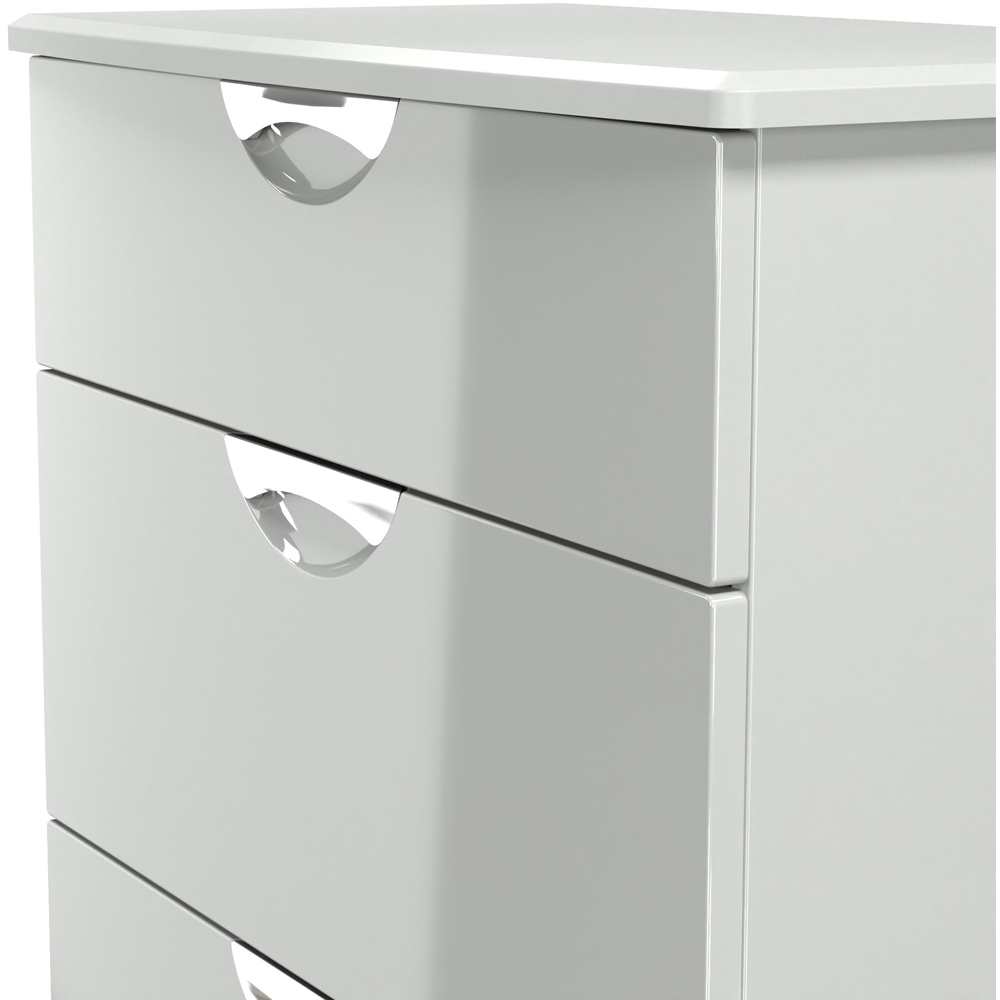 Crowndale Camden 3 Drawer Grey Gloss and Dusk Grey Deep Chest of Drawers Ready Assembled Image 5
