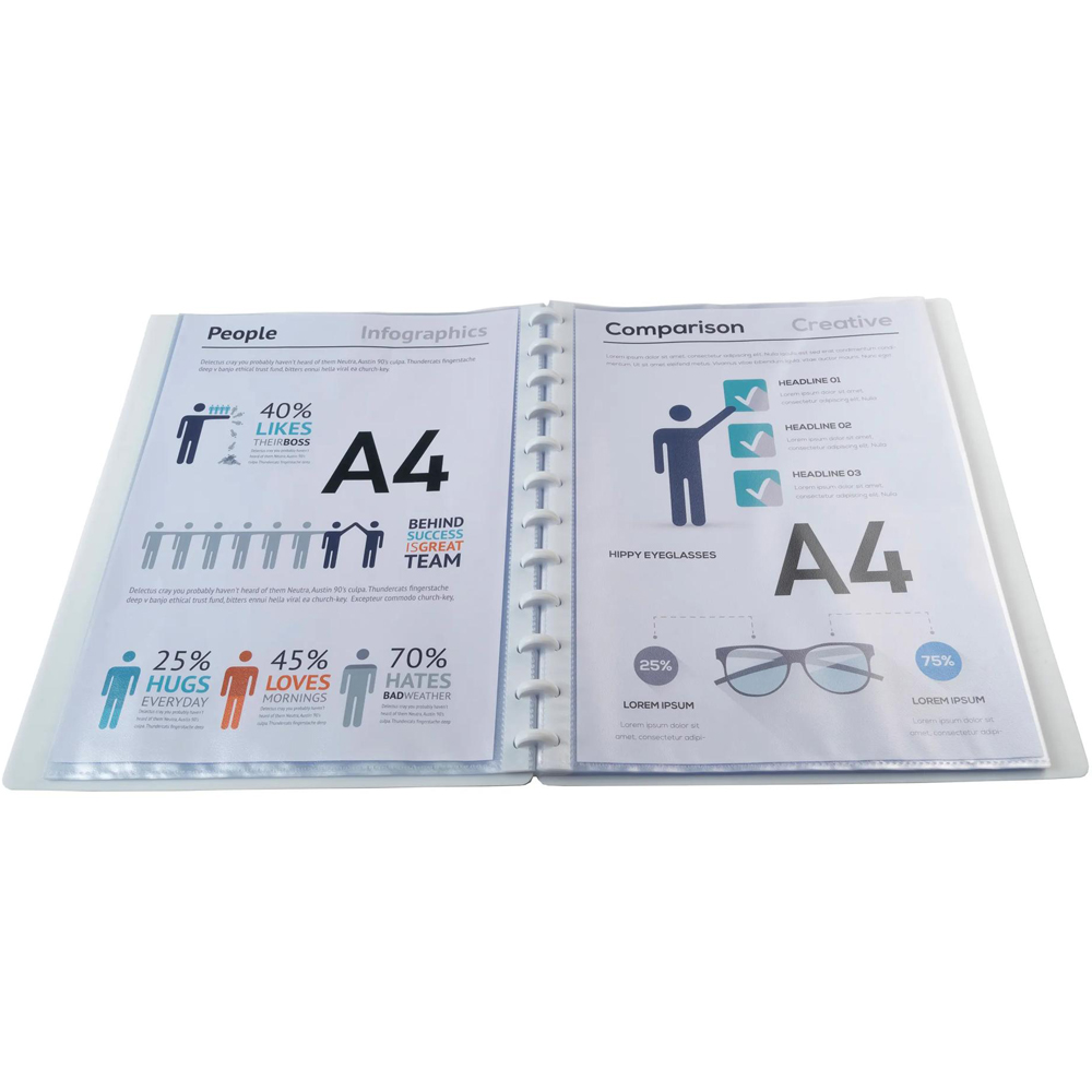 Exacompta KreaCover 40 Removable Pocket White Display Book 4 Pack Image 2