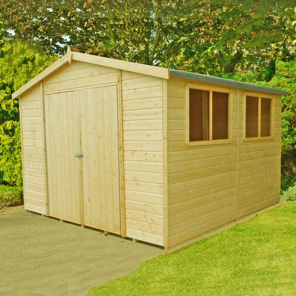 Shire 10 x 10ft Double Door Shiplap Workspace Apex Shed Image 2