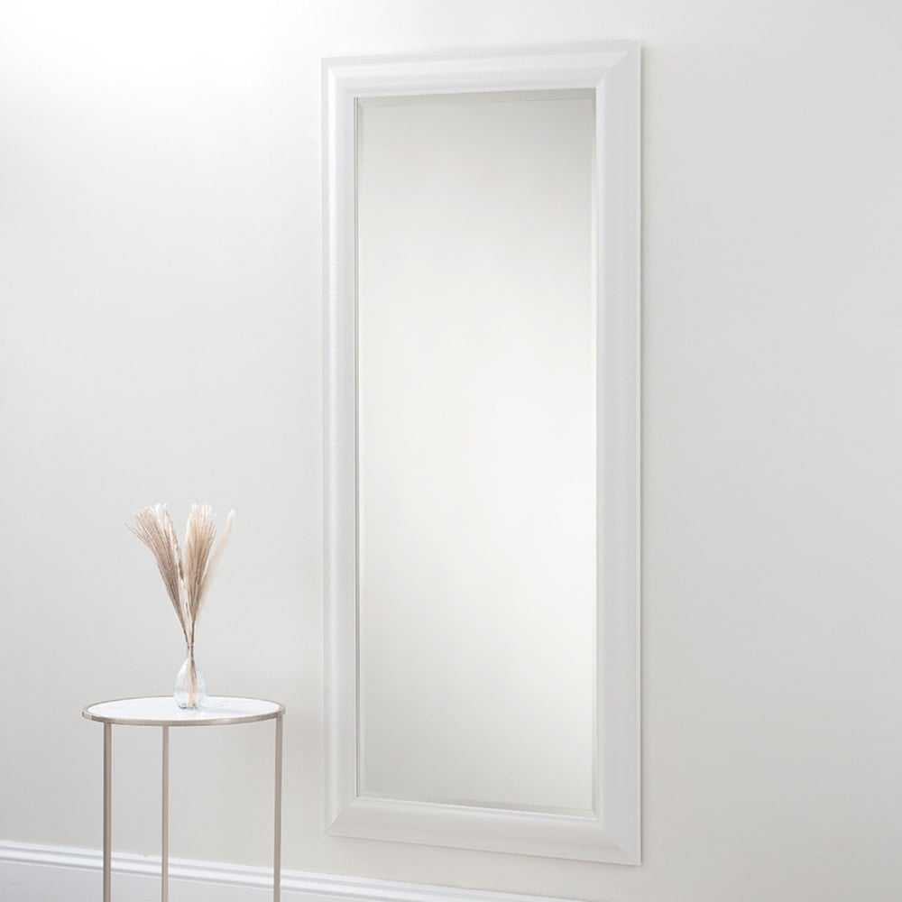 Yearn White Textured Wall Mirror 168 x 77cm Image 2