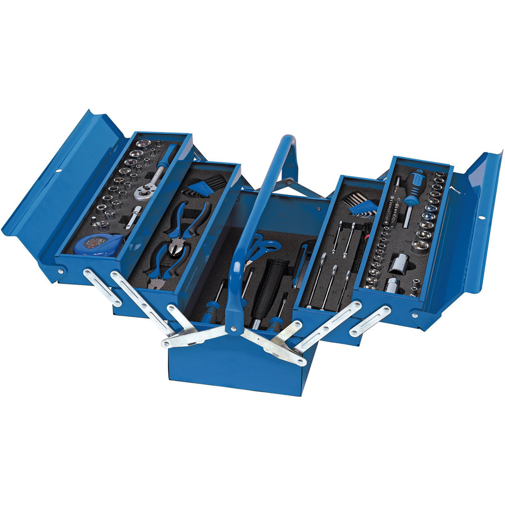 Draper 126 Piece Tool Kit in Steel Cantilever Toolbox Image 1