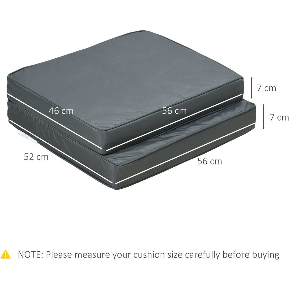 Outsunny Dark Grey Seat and Back Cushion Set Image 7