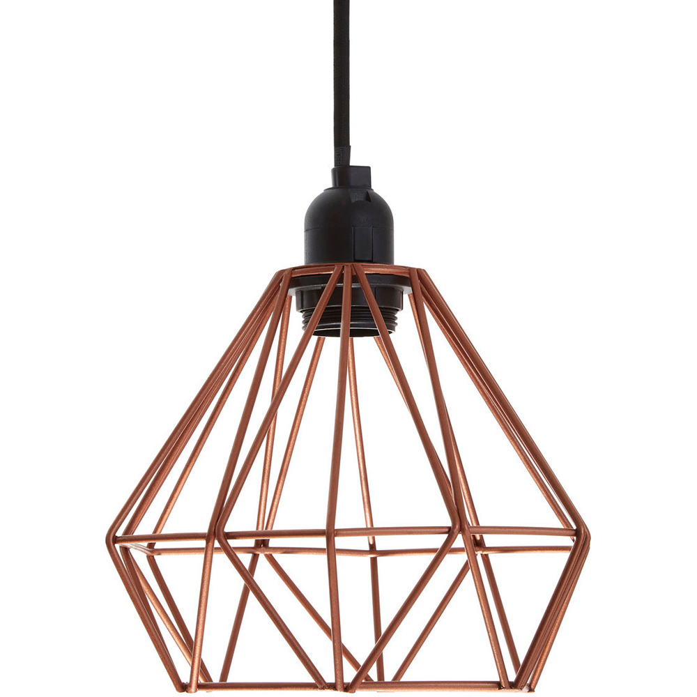 Premier Housewares Bartol Copper Metal Wire Pendant Light Image 4