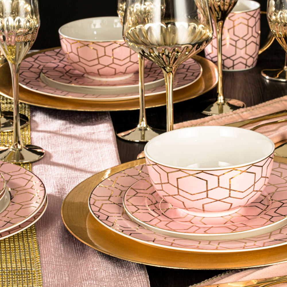 Waterside Tallulah Pink 12 Piece Dinner Set Image 2