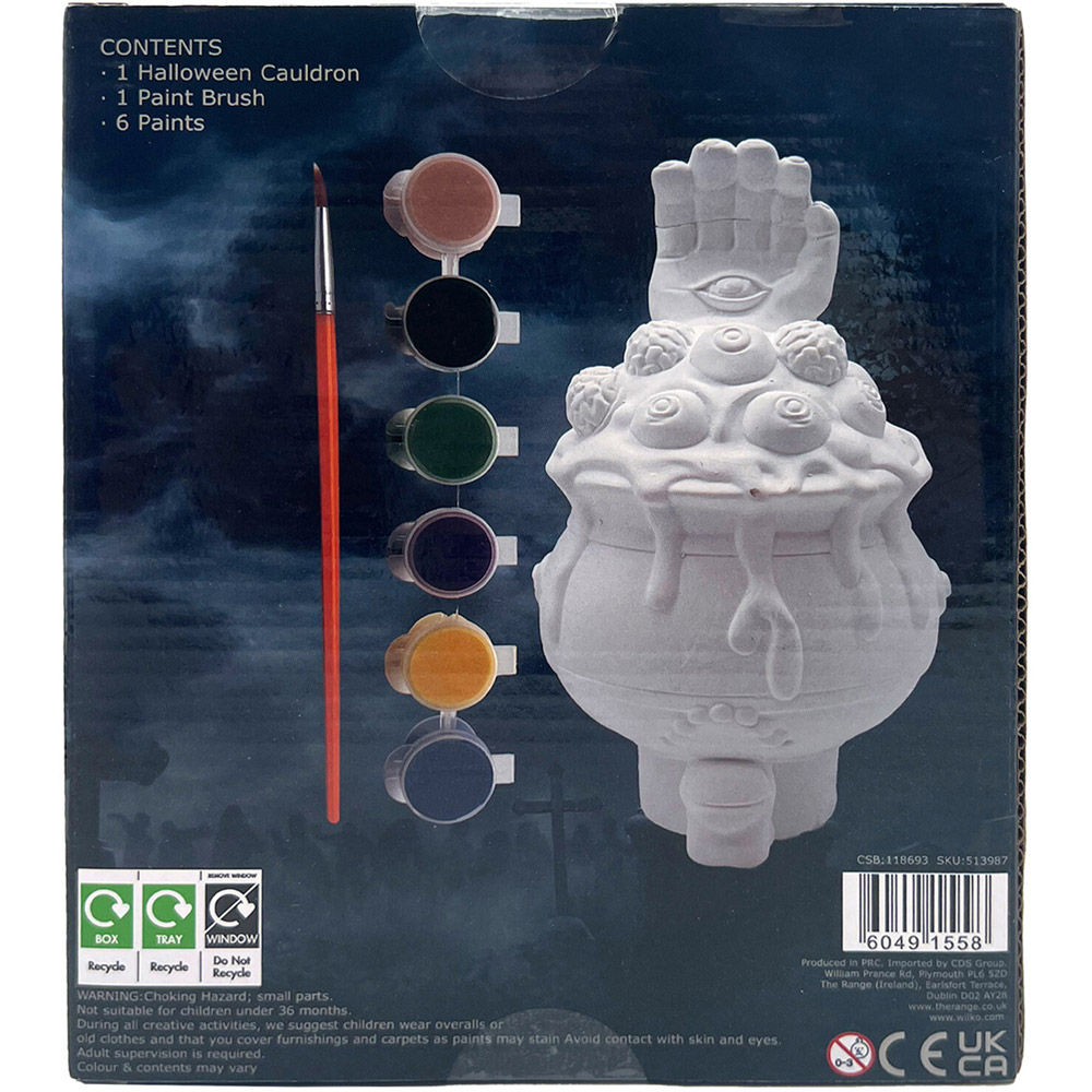 Paint Your Own Halloween Cauldron Kit White Image 2