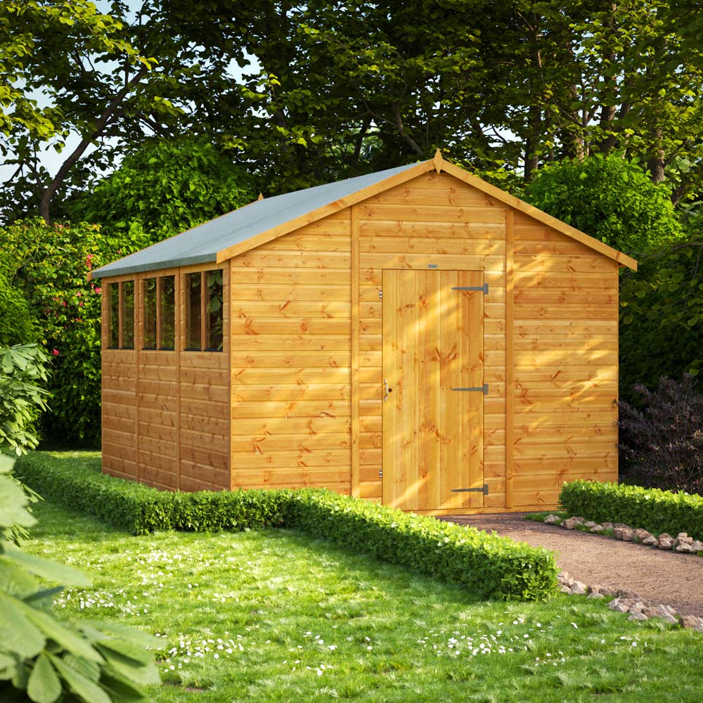 Power Sheds 12 x 10ft Apex Wooden Shed with Window Image 2