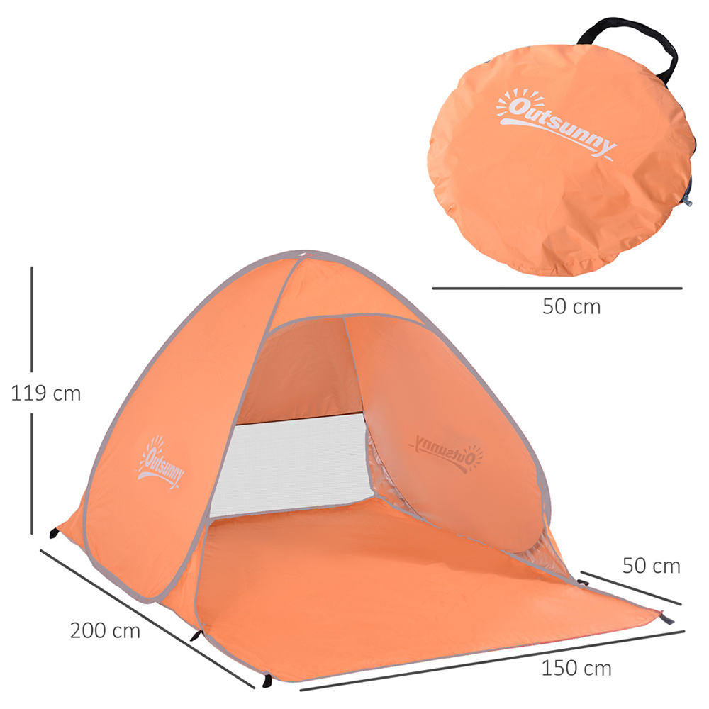Outsunny Orange 2-Person Pop-Up UV Tent Image 7