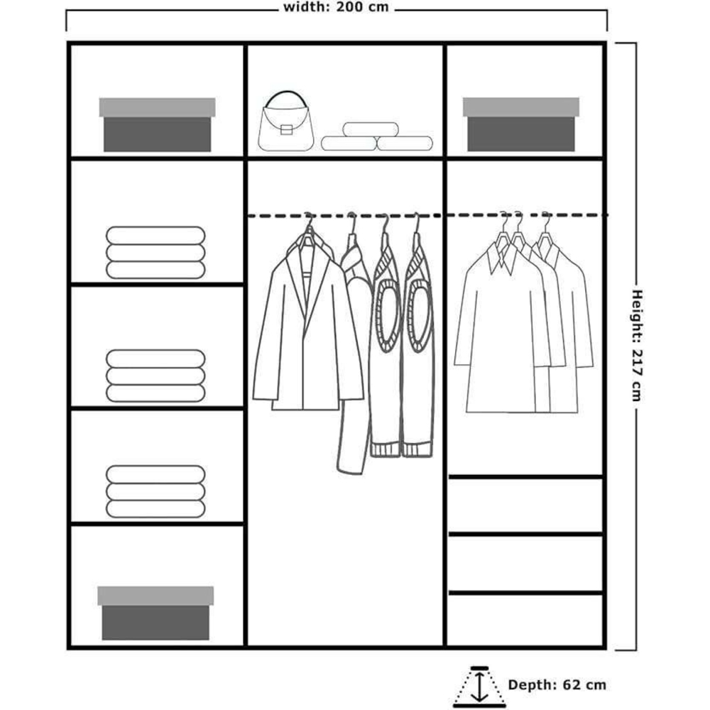 M N Furniture 2 Door White Mirrored Sliding Wardrobe 200cm Image 5