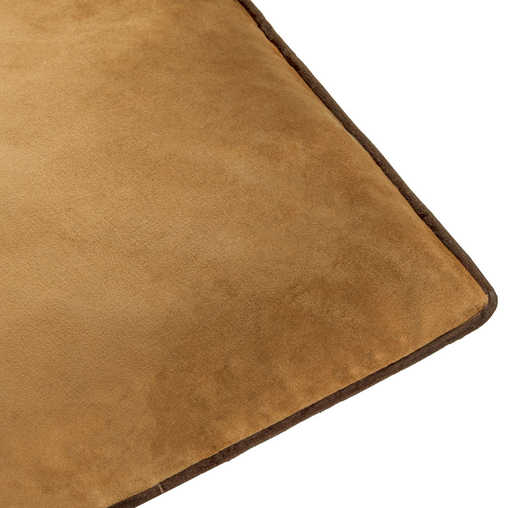 Furn Meridian Caramel and Chocolate Velvet Cushion 45 x 45cm Image 4