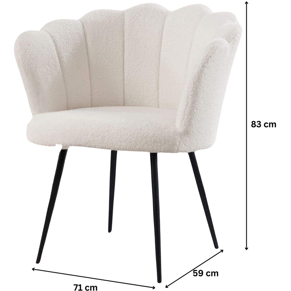 Home Source White Scallop Accent Chair with Black Legs Image 8