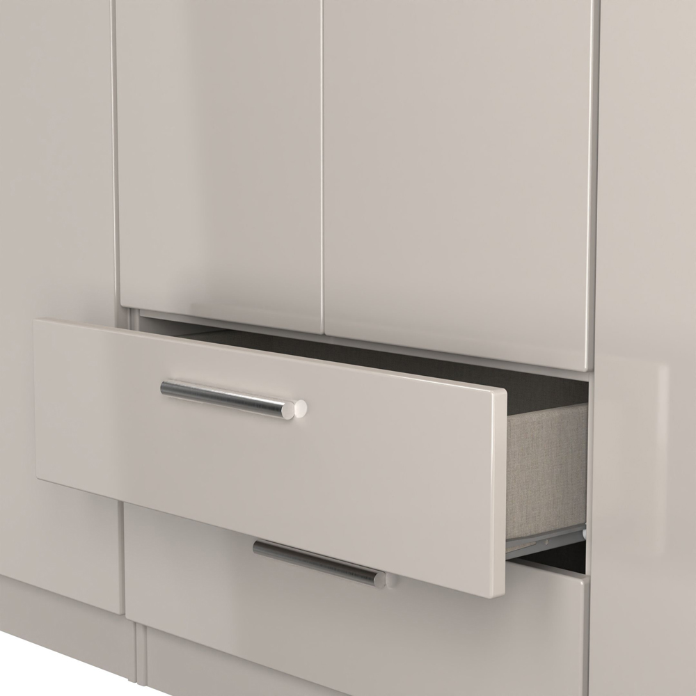 Crowndale Knightsbridge 6 Door 2 Drawer Kashmir Gloss Tall Wardrobe Ready Assembled Image 8