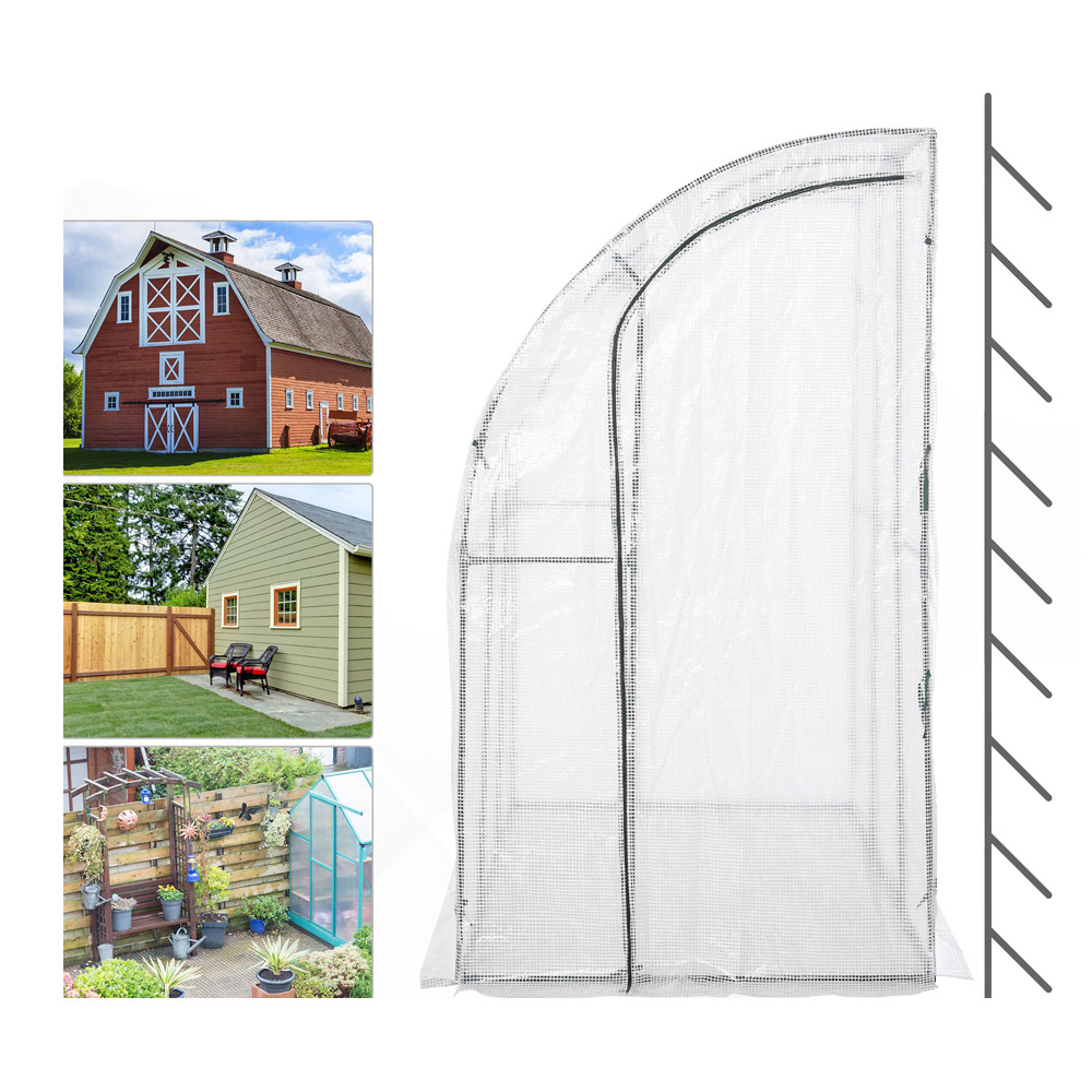 Outsunny White Steel 4 x 7ft Medium Vegetable Greenhouse Image 5