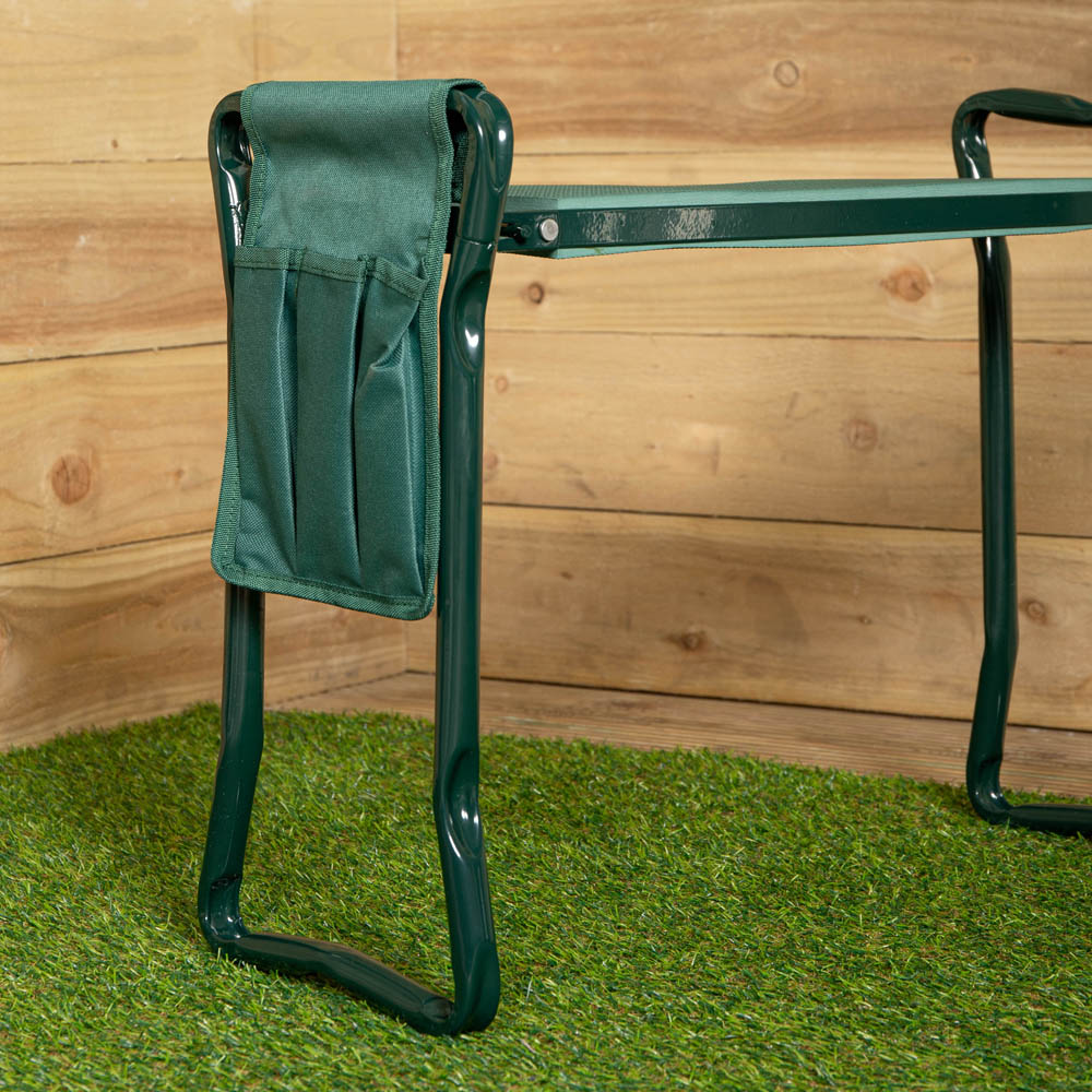 Samuel Alexander Green Garden Kneeler Chair with Detachable Tool Bag Image 9
