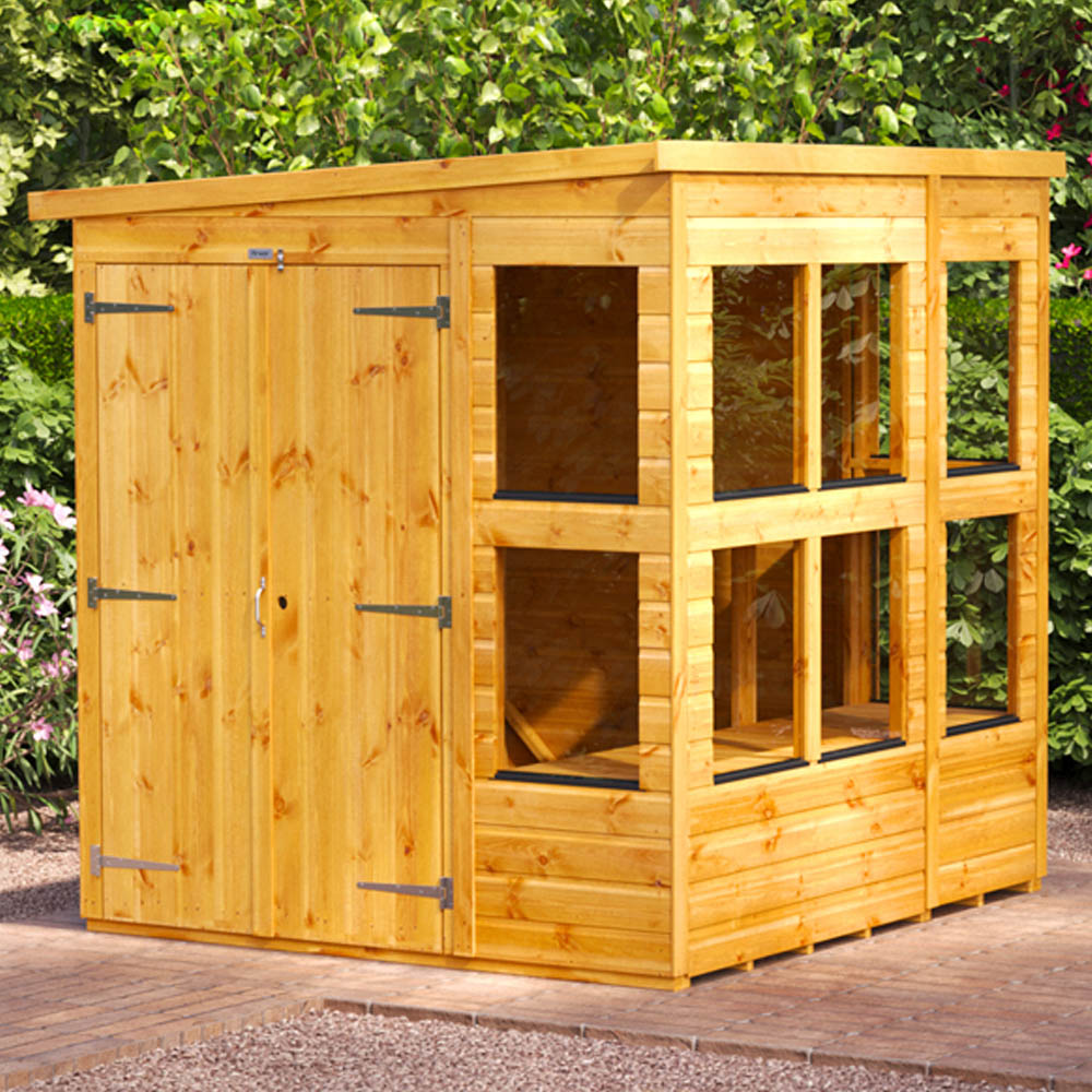 Power Sheds 6 x 6ft Double Door Pent Potting Shed Image 2