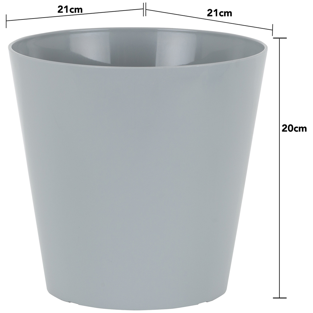 Wham Studio Cool Grey Round Plastic Planter 21cm 4 Pack Image 5