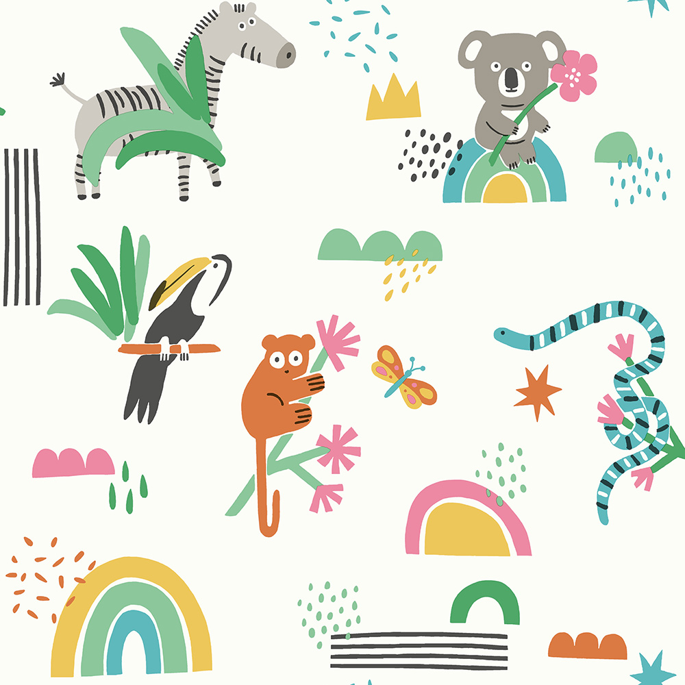 Holden Decor Abstract Animals Multicolour Wallpaper Image 1
