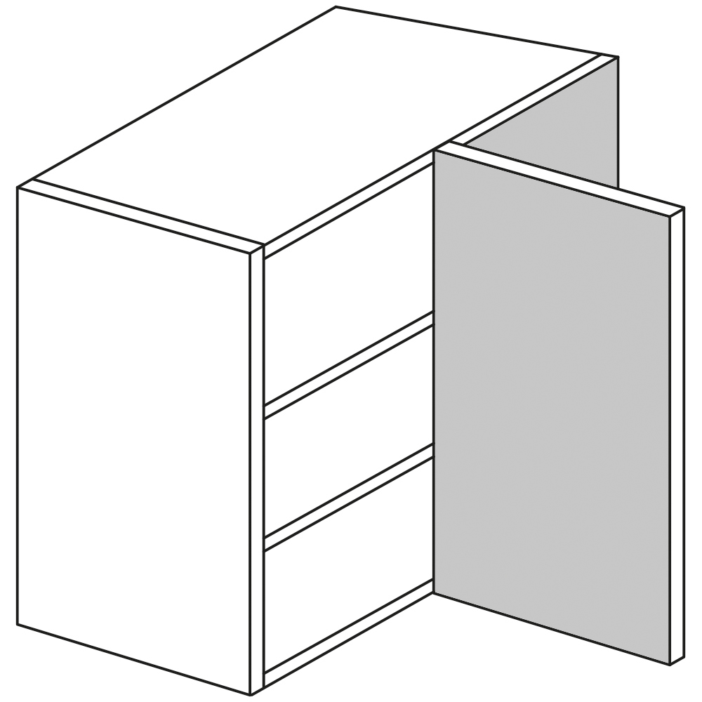 wilko Handleless Matt Charcoal Std Corner Wall 600 x 300mm Image