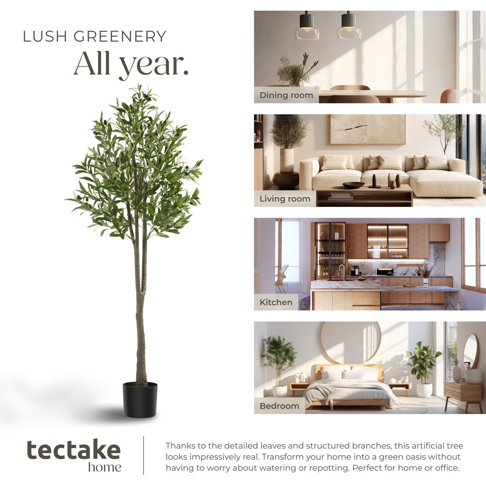 tectake Artificial Olive Tree in Pot 150cm Image 7