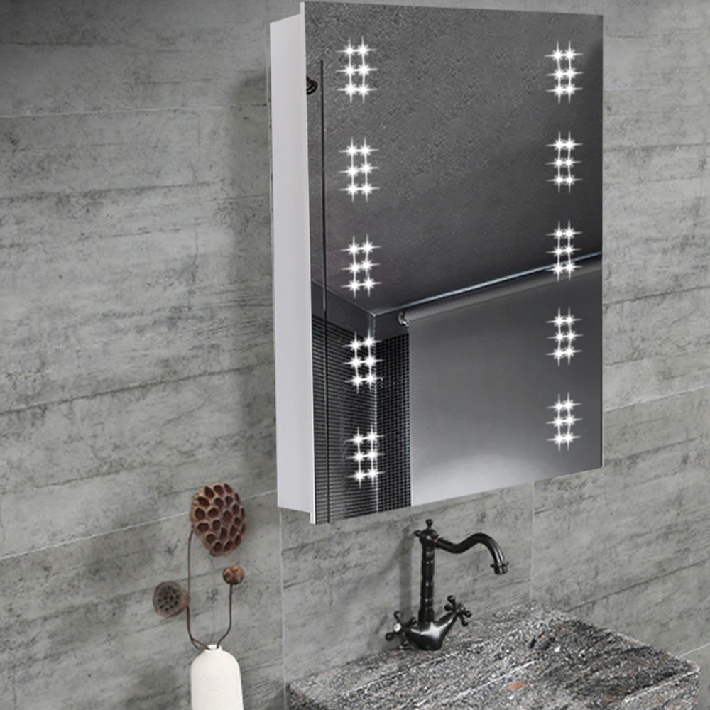 Living and Home LED Mirror Bathroom Cabinet with Demister Pad Image 5