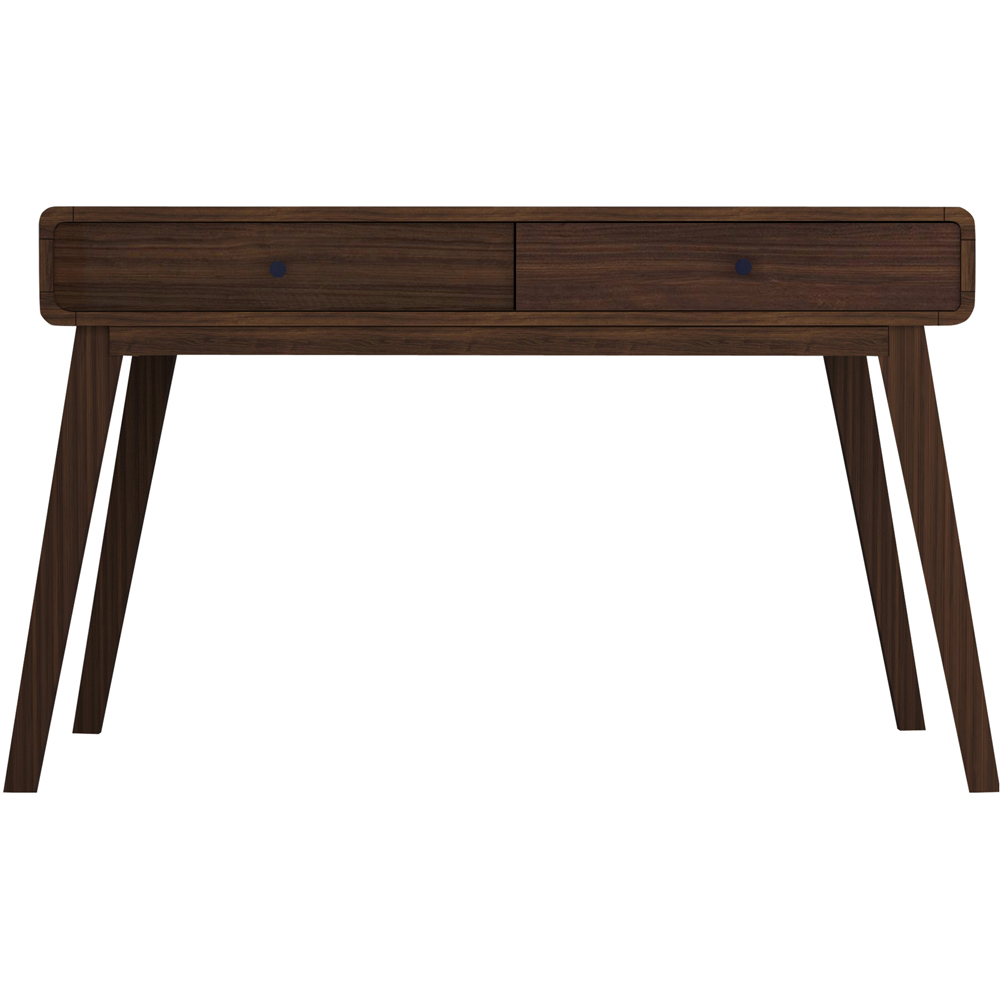 Loft24 Cassie 2 Drawer Walnut Wooden Compact Desk Image 3