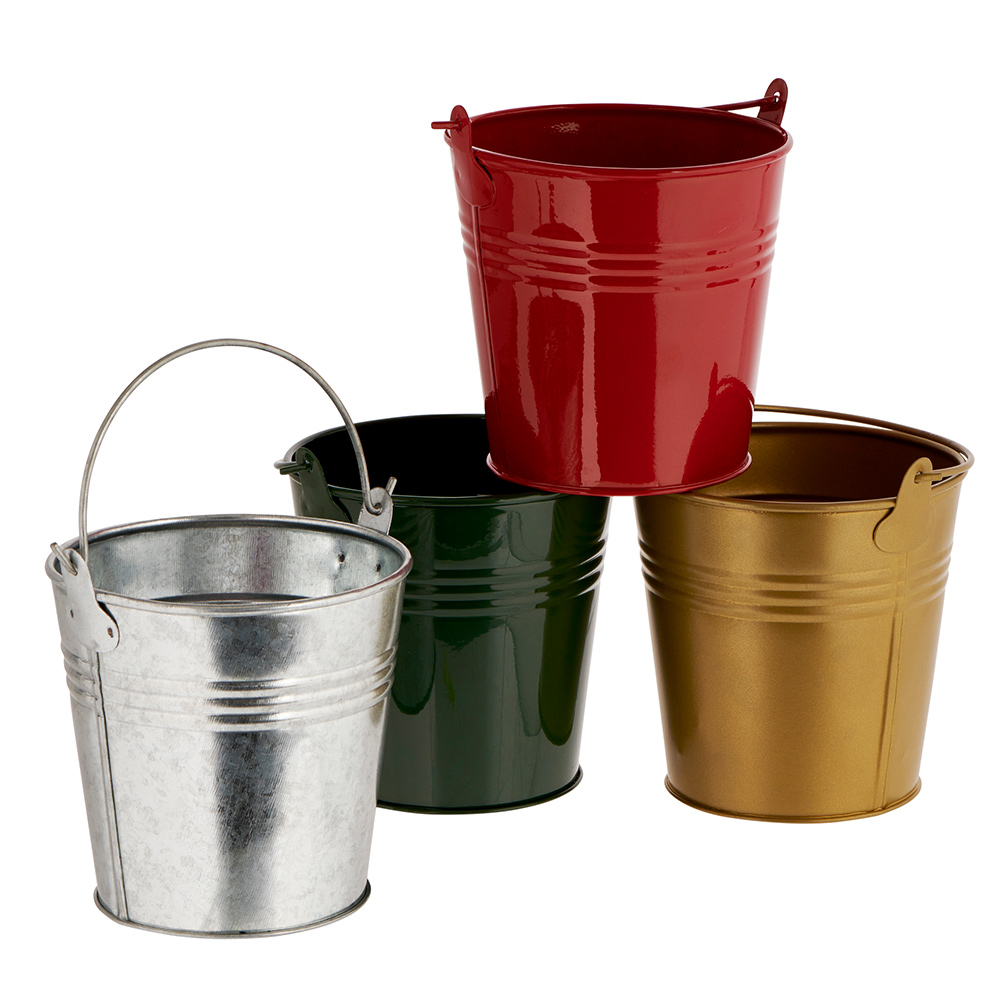 Single Wilko Mini Metal Planter Tins in Assorted Colours Image 1