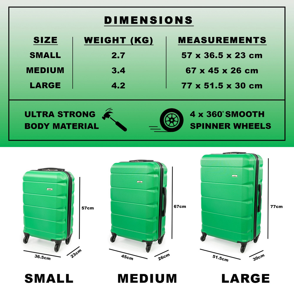 A2B Exodus 22 inch Green Hard Shell Cabin Suitcase Image 8