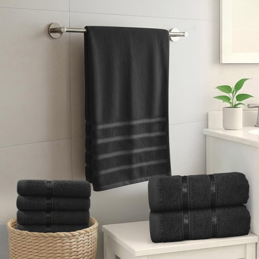 Smart Living Boston 8 Piece Black Towel Bale Set Image 3