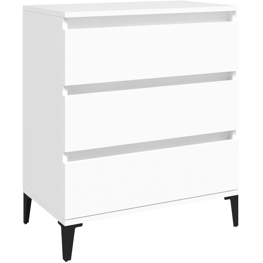 vidaXL 3 Drawer White Sideboard Image 2