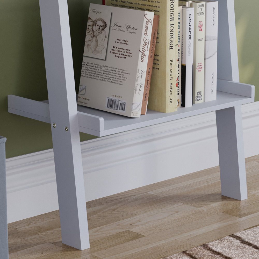 Vida Designs York 5 Shelf Grey Ladder Bookcase Image 6