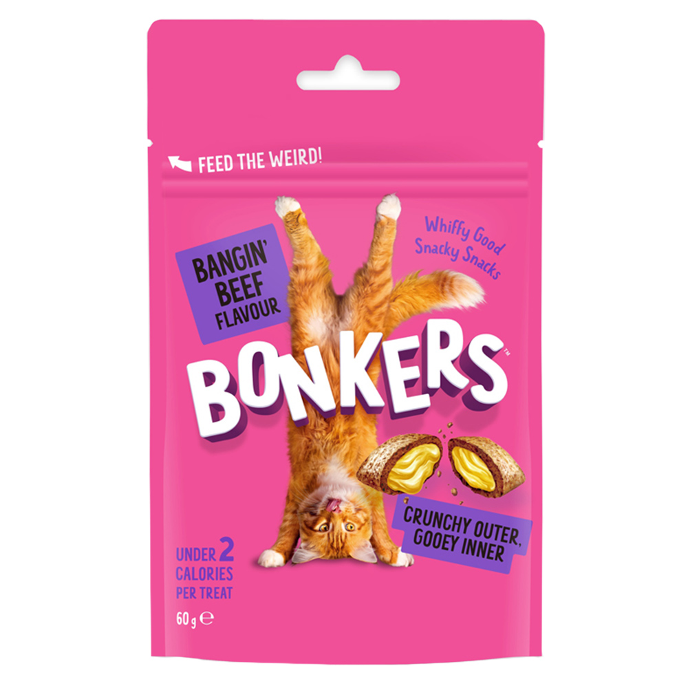 Bonkers Bangin Beef Flavour Cat Treats 60g Image 1