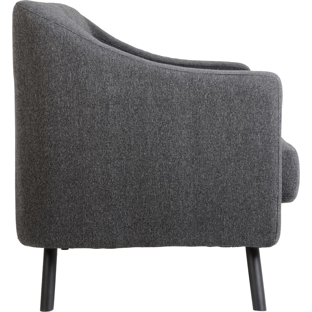 Seconique Ashley 3 Seater Dark Grey Buttoned Fabric Sofa Image 4