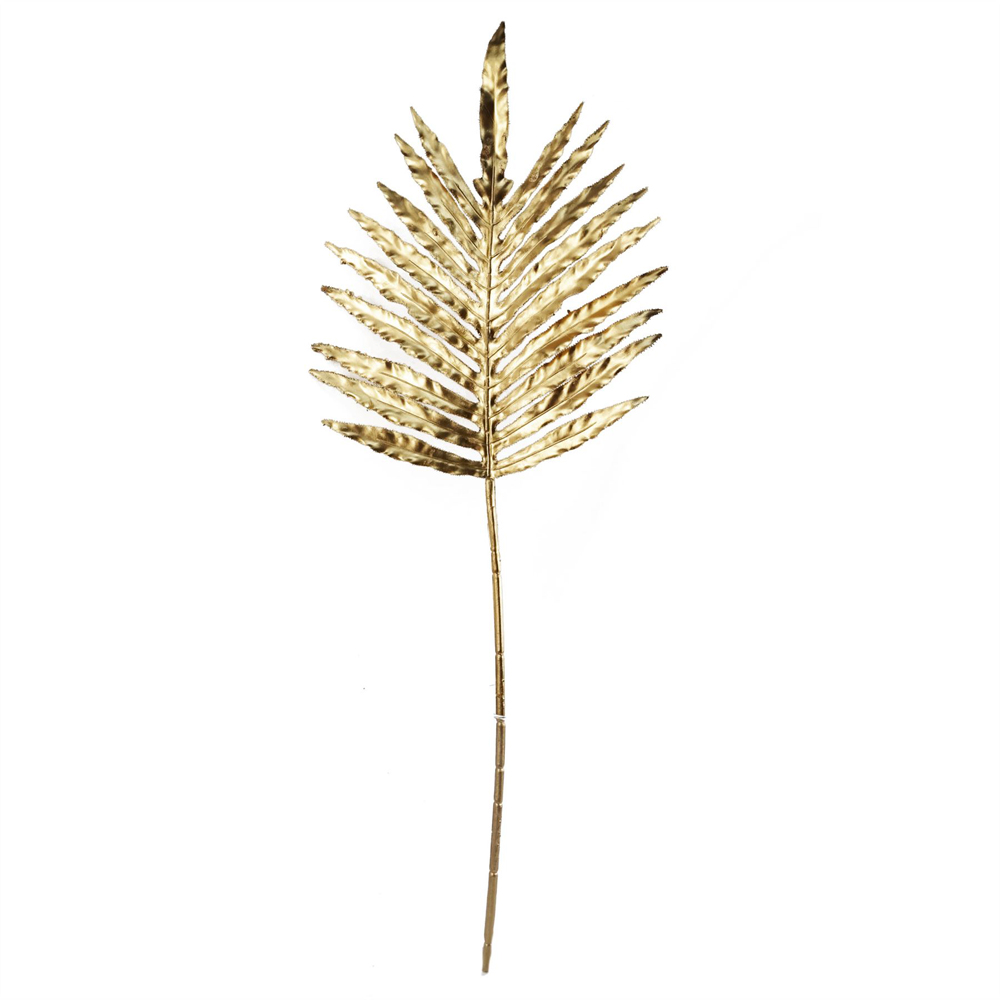Leaf Gold Palm Leaves Artificial Plant Bundle with Vase 80cm 6 Pack Image 2