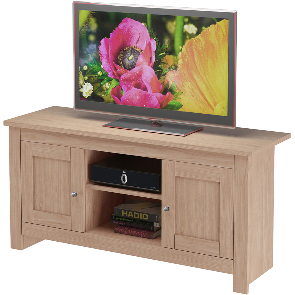 Loft24 Emerald 2 Door 2 Shelf Oak TV Stand Image 5