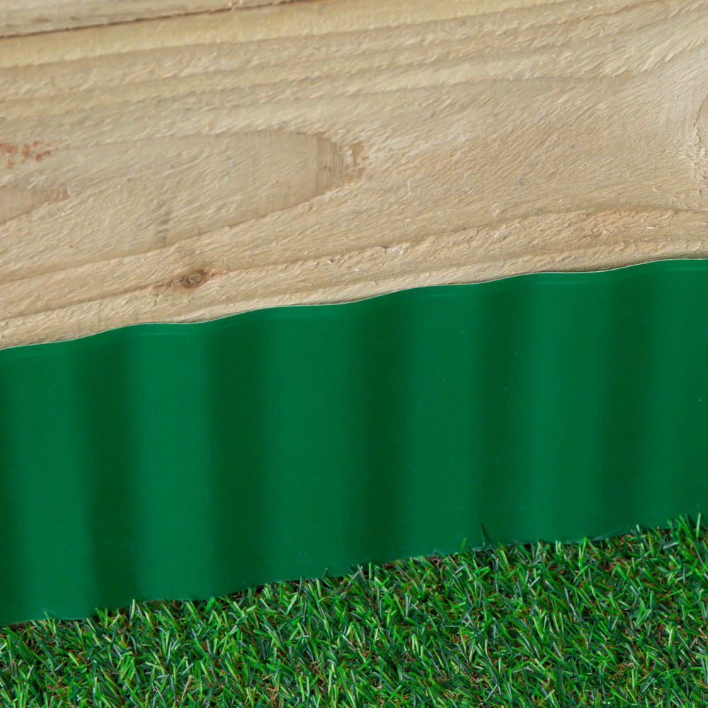 Samuel Alexander Green Large Plastic Corrugated Lawn Edging Border Image 8