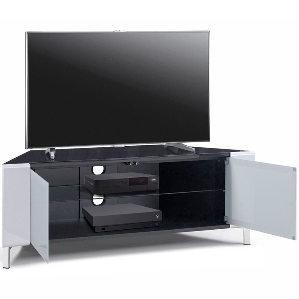 MDA Designs Corvus 2 Door Black and White TV Cabinet Image 6