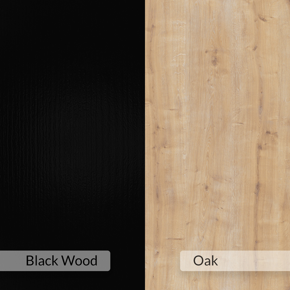Decortie Dalma Black Wooden Dining Table with Black Metal Legs Image 7