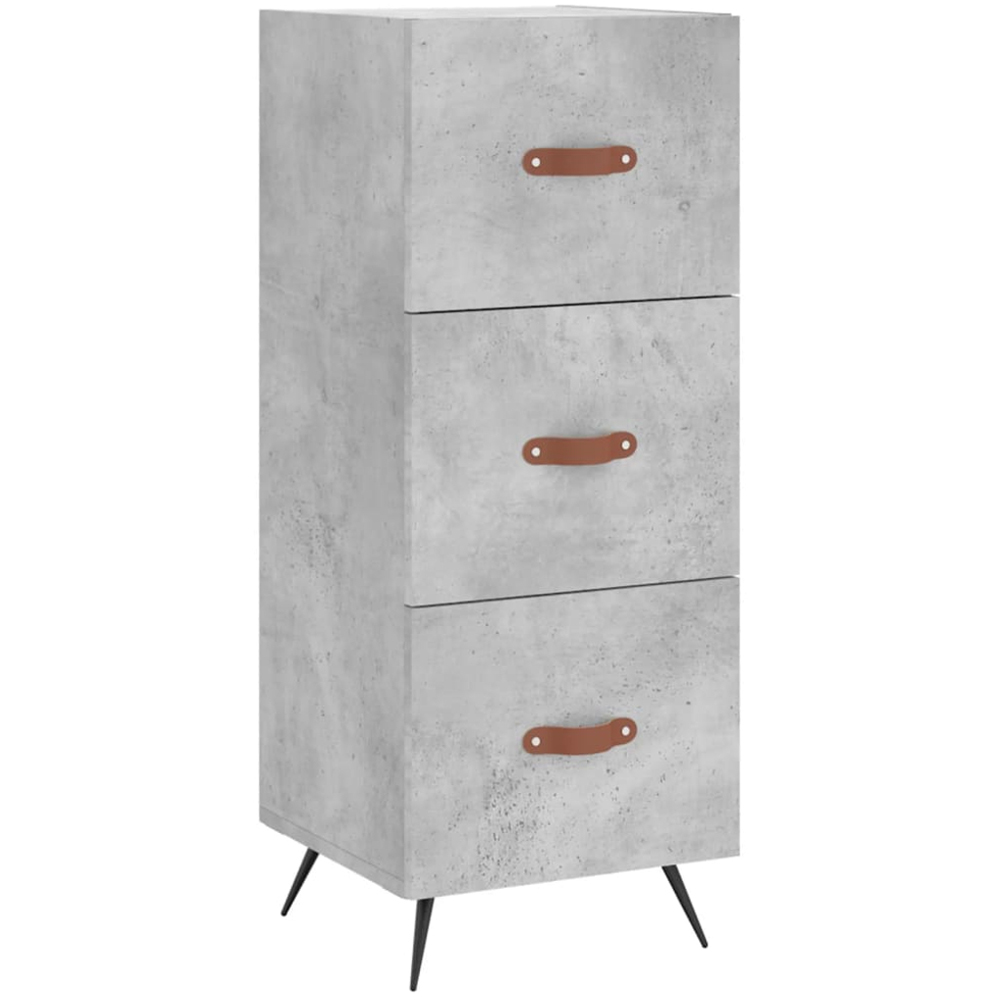 vidaXL Single Door 3 Drawer Concrete Grey Highboard Image 5