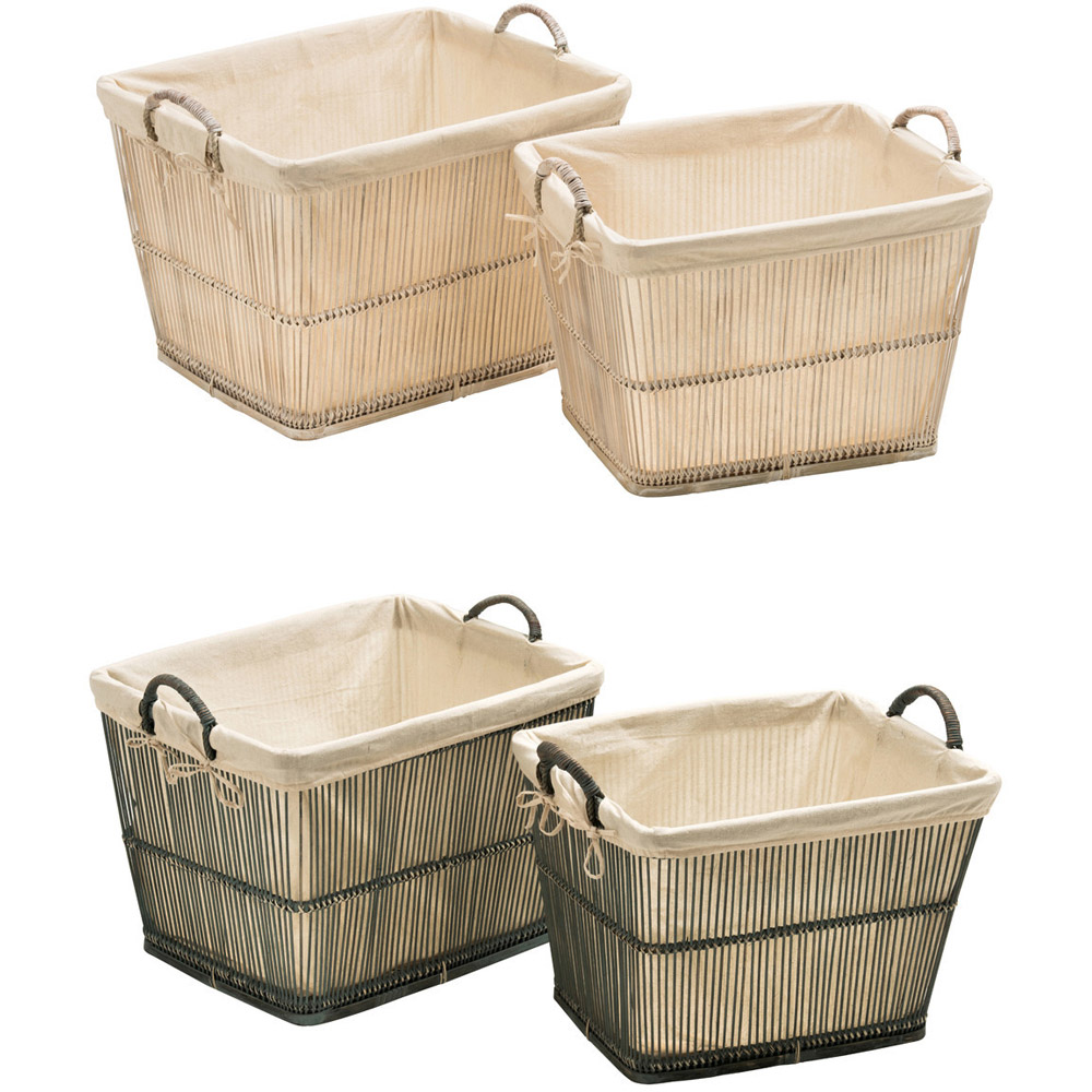 Premier Housewares Rustic White Storage Baskets Set of 2 Image 3