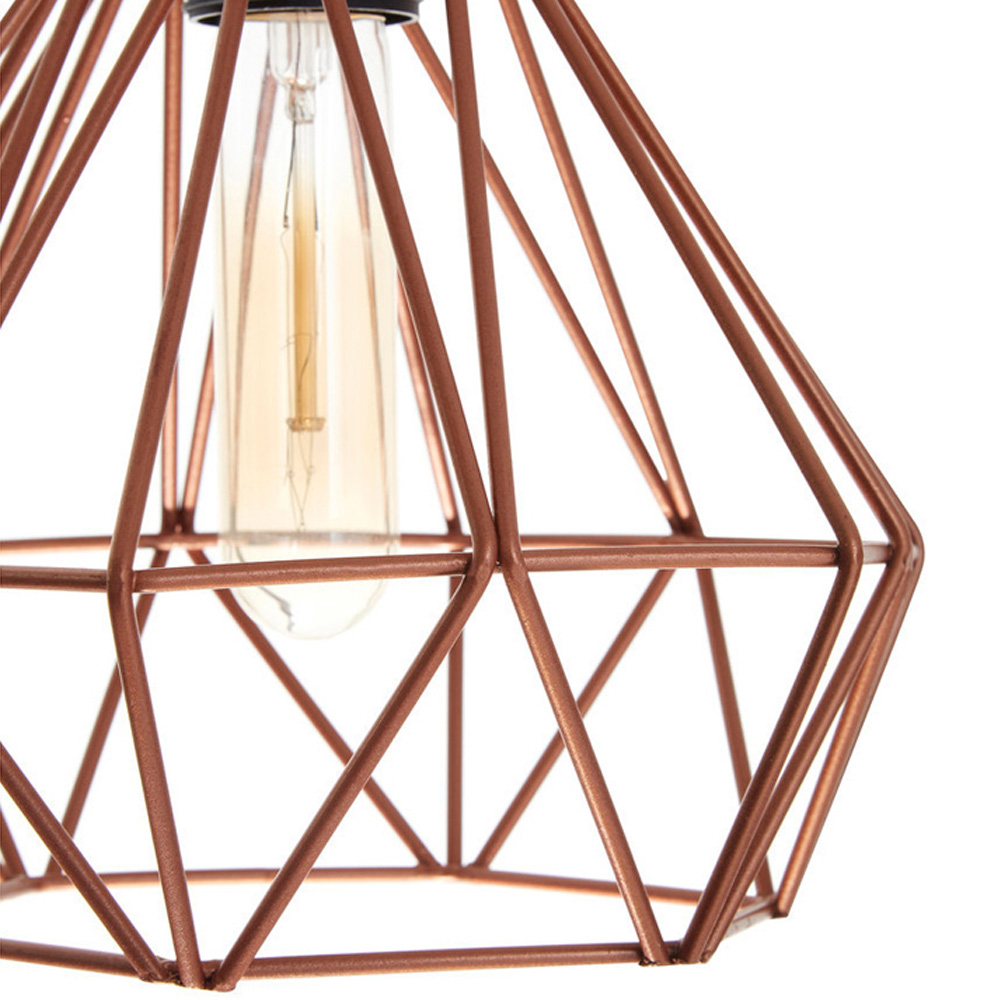 Premier Housewares Bartol Copper Metal Wire Pendant Light Image 5