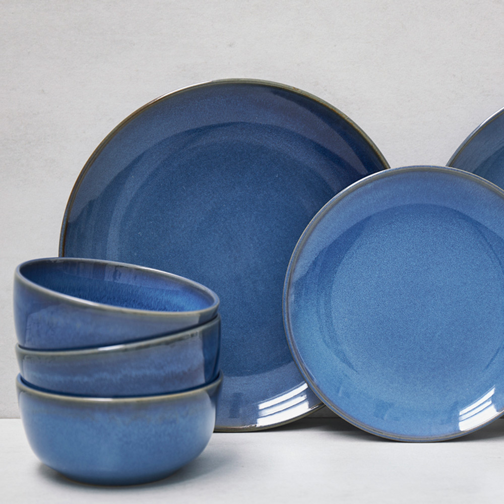 Sabichi Reactive Blue 12 Piece Dinner Set Image 3