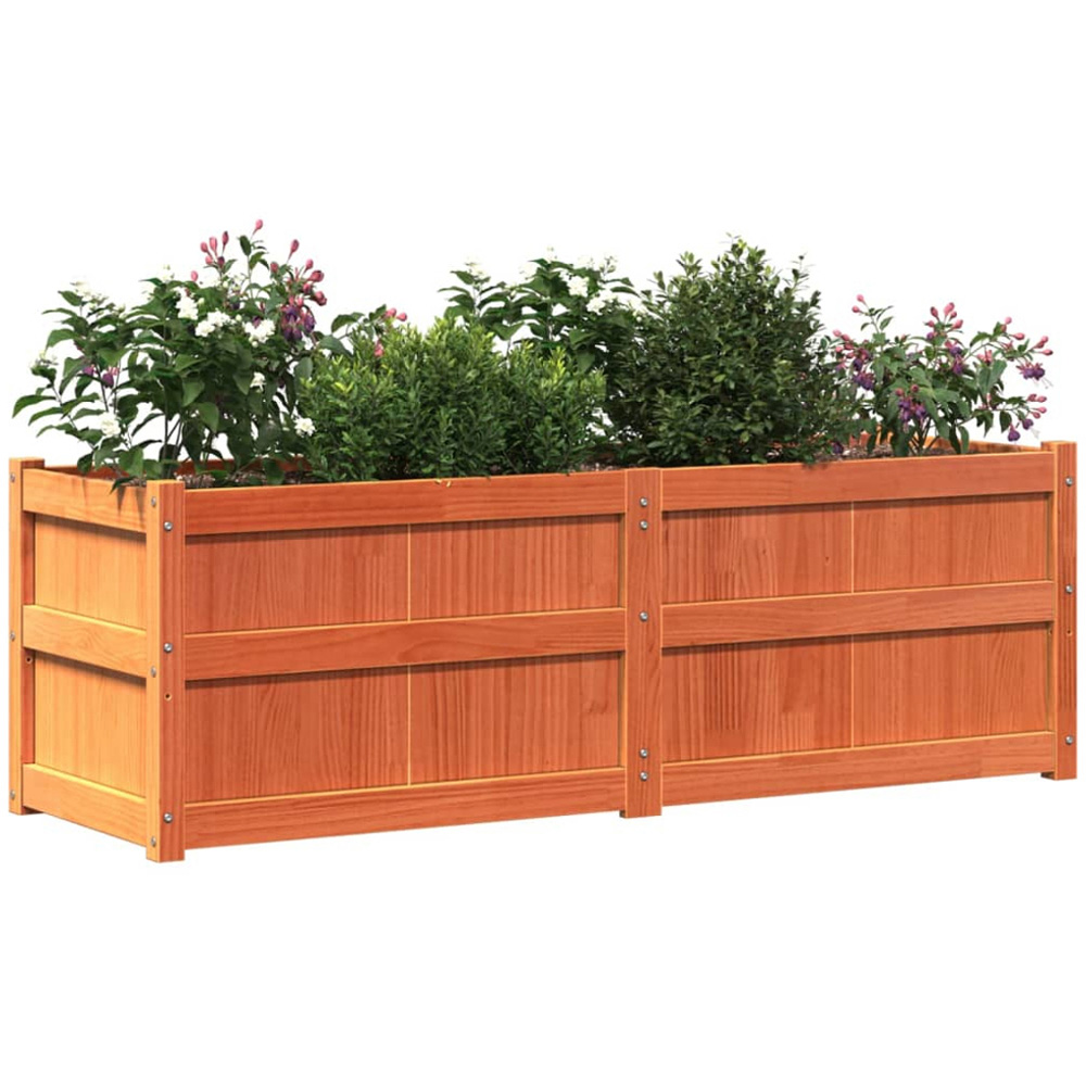 vidaXL Brown Pine Wood Raised Garden Bed 50 x 150 x 50cm Image 3