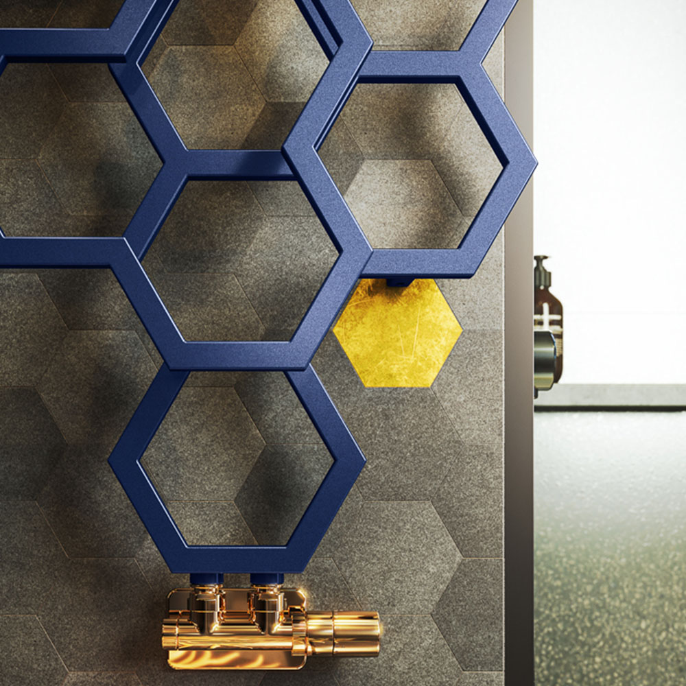 Terma Hex 1708 BTU Denim Radiator 1700 x 573mm Image 6
