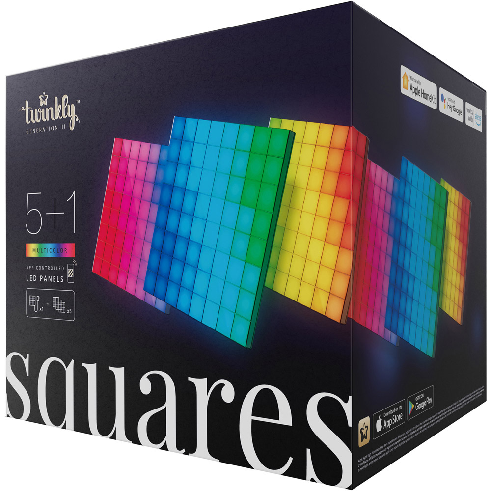 Twinkly Squares 64 RGB LED Smart Panel Light 6 Pack Image 1